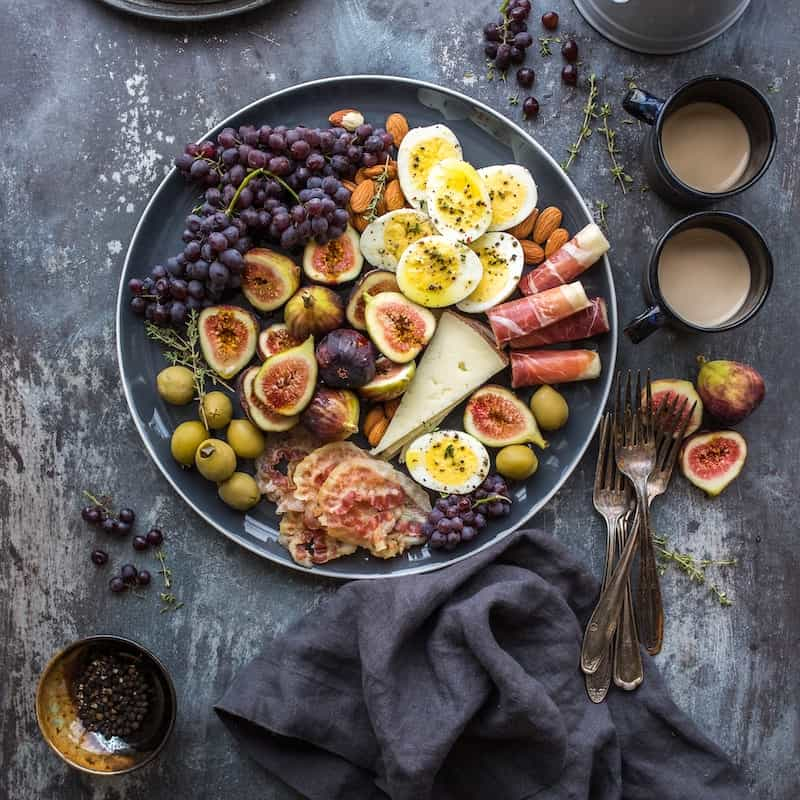 large platter of different foods