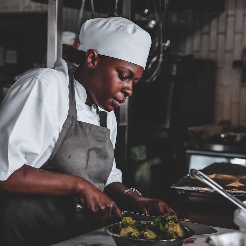 chef cooking in restaurant environment