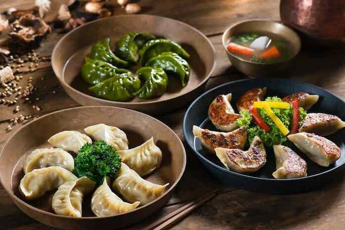 japanese gyozas on a plate